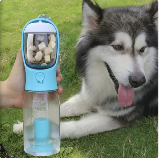 3-in-1 Portable Pet Water Bottle, Feeder & Waste Dispenser